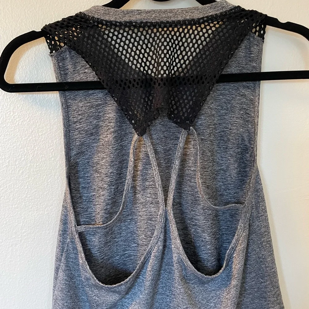 RARE Kiava | Strappy Mesh Racerback Tank | Size XS | Black and Gray - Picture 4 of 7